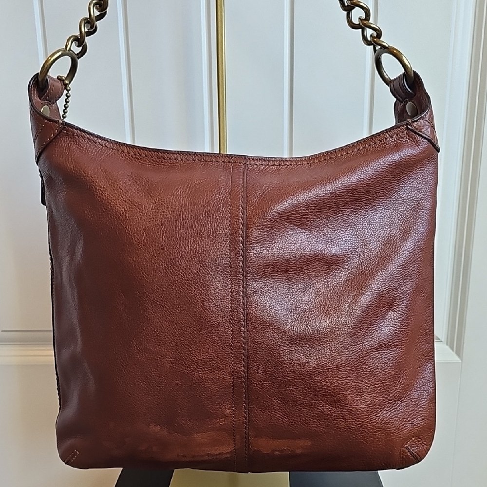 Coach 08 Bleecker Brown Soft Milled Cowhide Woven Pocket Hobo 12378 Tattersall - Picture 11 of 15